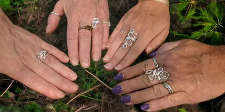 Abstract Fine Silver Ring Class