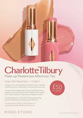 Charlotte Tilbury Make-Up Masterclass Afternoon Tea