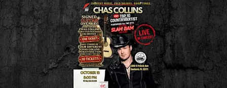 CHAS COLLINS CMT TOP 10 ARTIST debuts at THE BARN IN SANFORD