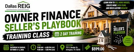 Owner Finance Seller's Playbook Training Class