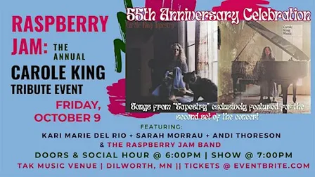 Raspberry Jam: the Carole King tribute event celebrating Tapestry & Music