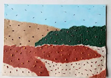 Hand Embroidered Paper Landscapes Textile workshop Ormesby Library