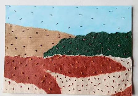 Hand Embroidered Paper Landscapes Textile workshop Ormesby Library