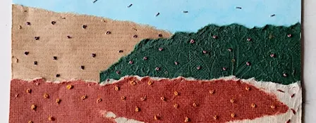 Hand Embroidered Paper Landscapes Textile workshop Ormesby Library