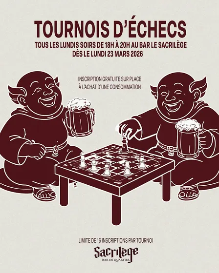 Tournoi d'échecs du lundi - Bar Le Sacrilège