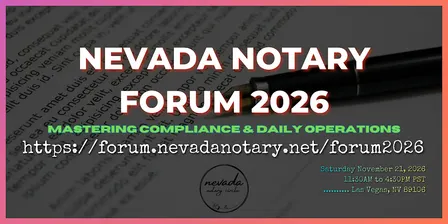 Nevada Notary Forum 2026 - November 21 2026