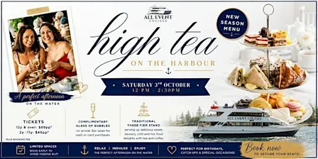 High Tea On The Harbour | New Season, New Menu | Newcastle Harbour Cruise