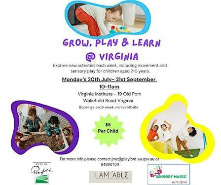 Grow, Play & Learn Early Childhood Sessions @ Virginia Institute