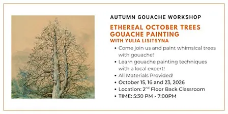 Ethereal October Trees Gouache Painting with Yulia Lisitsyna
