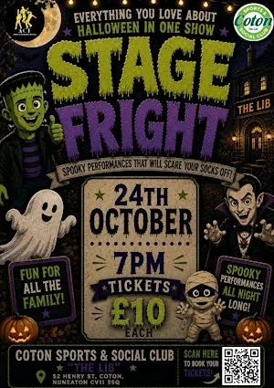 Stage Fright! Halloween - Saturday 24th October