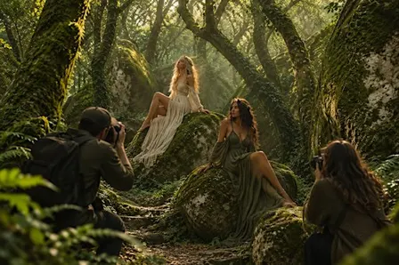 2 Models Shoot at Peninha Enchated Wood at Golden Hour