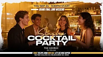Melbourne Singles Cocktail Party | Grand Final Public Holiday Eve