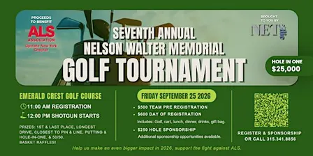 2026 Nelson Walter Memorial Golf Tournament to benefit the ALS Association