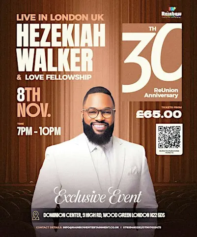 HEZEKIAH WALKER – London Exclusive Celebration & Reunion Night