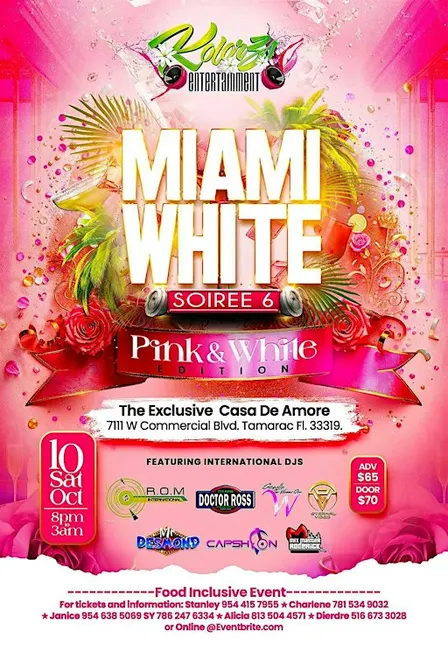Miami White Soiree 6 Pink & White Edition