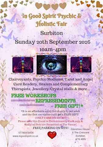In Good Spirit Psychic & Holistic Fair! - Surbiton - Sunday 20th Sept 2026