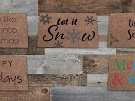 Holiday doormat painting class at The Vineyard at Hershey