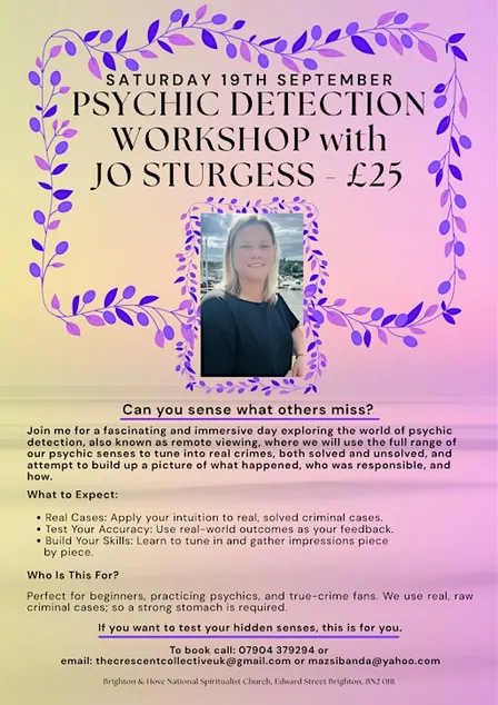 Psychic Detection Workshop with Jo Sturgess