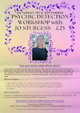 Psychic Detection Workshop with Jo Sturgess