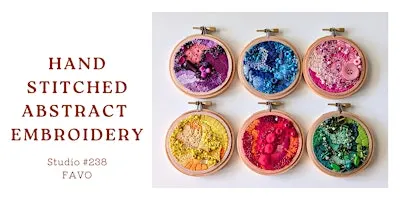 Hand stitched abstract embroidery