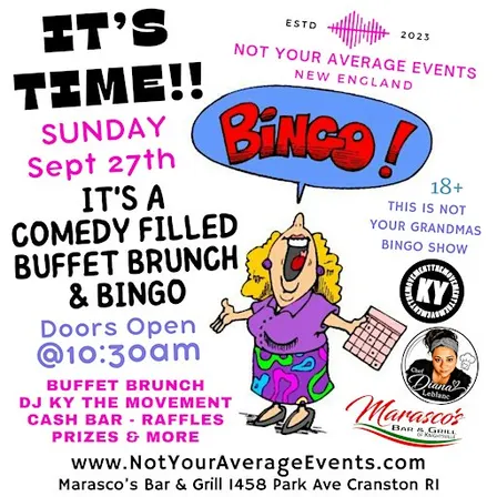 Not Your Grandma's Comedy Bingo Brunch at Marasco's In Cranston RI