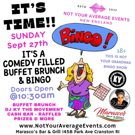Not Your Grandma's Comedy Bingo Brunch at Marasco's In Cranston RI