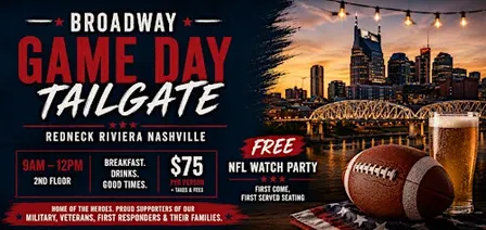 Broadway NFL Game Day Tailgate & FREE Watch Party