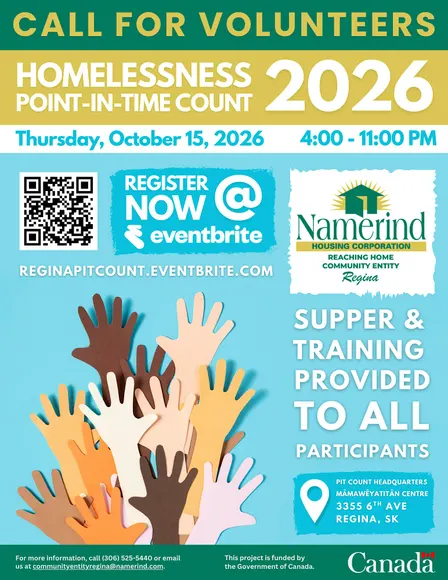 Call for Volunteers - 2026 Regina Homelessness Point-in-Time Count