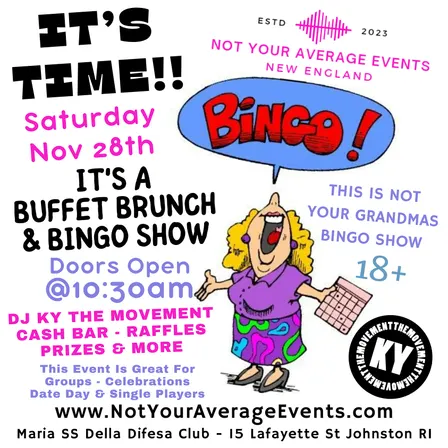 Not Your Grandma's Comedy Bingo Brunch in Johnston RI