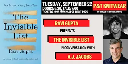 Ravi Gupta presents The Invisible List, with A.J. Jacobs