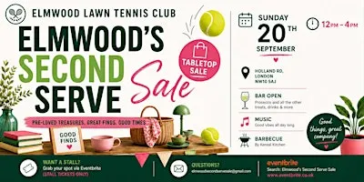 Sell at Elmwood’s Second Serve Sale  - book your tabletop stall