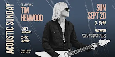 Acoustic Sunday! Tim Henwood LIVE at Founders Lara!