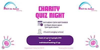 PACT for Autism Charity Quiz night - at Church Langley school - Harlow