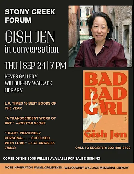 STONY CREEK FORUM | AUTHOR GISH JEN IN COVERSATION