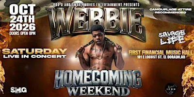 Webbie Performing Live - Homecoming Weekend - October 24, 2026