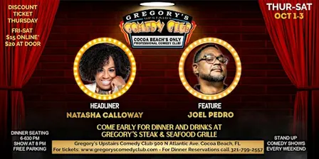 Oct 2 Gregory's Comedy Club 8pm Show