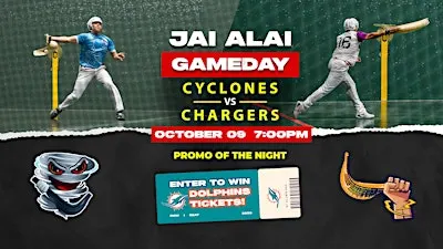 World Jai Alai League: Cyclones vs Chargers | Fri, Oct. 9