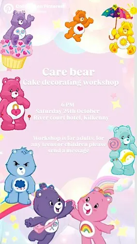 Care bear Cake decorating workshop (savour Kilkenny)