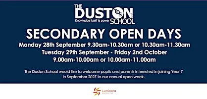 The Duston School - Secondary Open Days