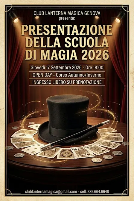 Presentazione della scuola di magia 2026 a Genova
