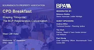 BPA CPD Breakfast - Shaping Tomorrow: The BCP Regeneration Conversation