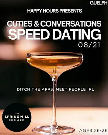 Cuties & Conversations Speed Dating Ages 45-55(Guelph)