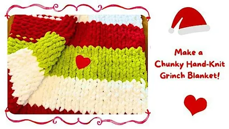 Make a Chunky Hand-Knit Grinch Blanket at Lost Trail Winery and Vineyard