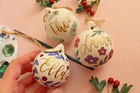 Festive Christmas Bauble Lettering and Painting Workshop