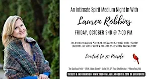 Mansfield - Intimate Spirit Medium Night In With Lauren Robbins, Seen on TV