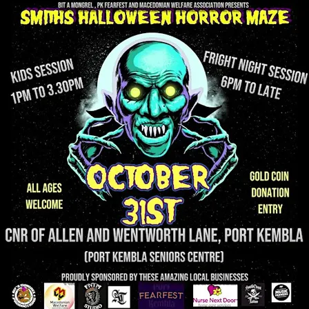 Smiths Halloween Horror Maze 2026 - Illawarras Biggest Halloween Attraction