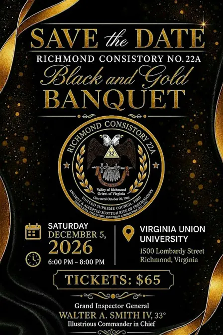 Richmond Consistory 22A Black & Gold Banquet