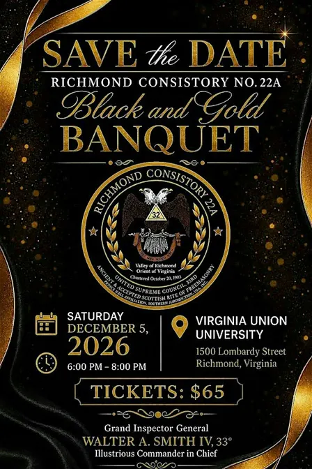 Richmond Consistory 22A Black & Gold Banquet