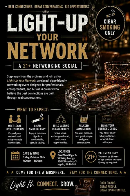 Light-Up Your Network: Indy Area's Only Smoking-Friendly Networking Event