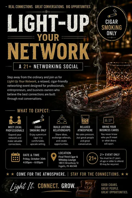 Light-Up Your Network: Indy Area's Only Smoking-Friendly Networking Event